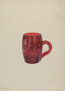 Amerikanischer böhmischer Glaskrug, um 1939