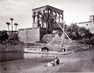 Der Tempel des Trajan, Blick nach Südwesten, Philae
