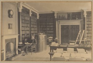 [Mann liest in Bibliothek] von Frank Meadow Sutcliffe