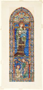Studie über Buntglas, Nordfenster des Kirchenschiffs, Kathedrale von Chartres, Frankreich von Frank Randal