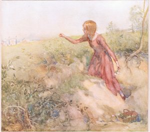 Kurz nach Sonnenaufgang am Morgen schlich sie aus dem Zelt und pflückte ein paar Rosen, ca. 1920 von Frank Reynolds