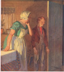 Das Kind eilte zur Tür und verschwand so schnell, wie es gekommen war, ca. 1920 von Frank Reynolds