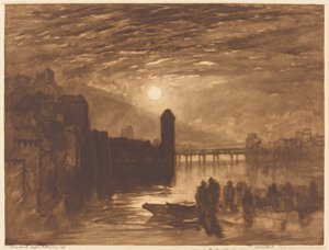Mondlicht auf einem Fluss von Frank Short, after Joseph Mallord William Turner