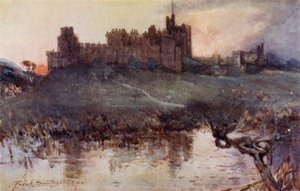 Schloss Alnwick (Farblithografie) von Frank Southgate