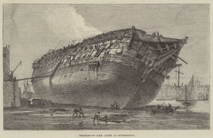 Abwracken der HMS Queen in Rotherhithe von Frank Watkins