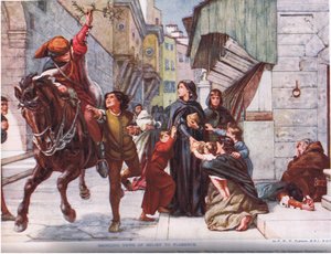 Nachricht von der Erleichterung nach Florenz bringen, Illustration aus 