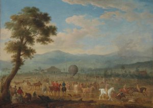 Blick auf Jura mit einem Heißluftballon von François Jules Bourgoin
