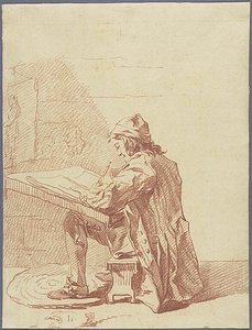 Ein Künstler in seinem Atelier skizzierend von François André Vincent