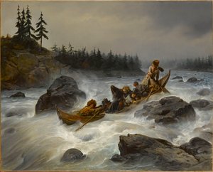 Der Herzog von Orleans am Muonio-Fluss in Lappland, August 1795, 1840 von François August Biard