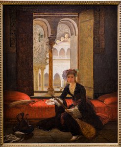 Sultana in einem Innenraum von François Auguste Biard