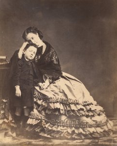 Kaiserin Eugénie und der Prinz Imperial, 1862 von François Benjamin Maria Delessert.