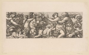 Bacchus mit Satyrn und Nereiden im Wasser