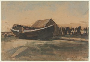 Boot am Strand, Le Tréport, 1854
