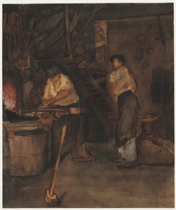 Studie für Die Schmiede: Erinnerung an Le Tréfort von François Bonvin