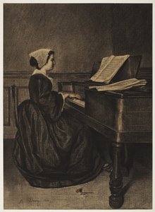 Frau am Spinett, 1860