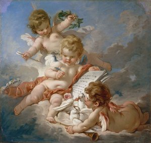 Boucher - Amoretten. Allegorie der Poesie, 1760er