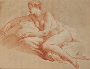 Boucher - Liegende nackte Frau, nach links gedreht