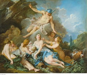 Boucher - Merkur vertraut den Säugling Bacchus den Nymphen an, ca. 1732 - 1734