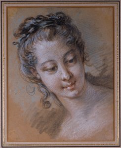 Kopf eines jungen Mädchens, nach rechts schauend von François Boucher