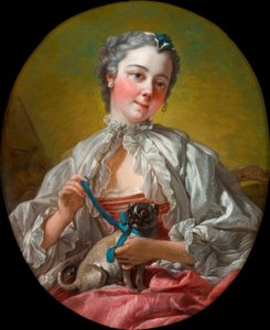 Junge Frau mit Mops