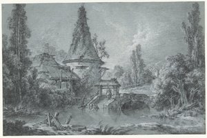Landschaft mit einem Turm, in der Umgebung von Beauvais von François Boucher