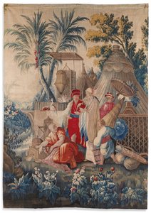 Louis XVI Tapisserie aux Chinoiserie, Aubusson, letztes Viertel des 18. Jahrhunderts von François Boucher