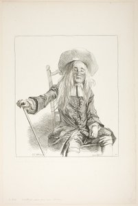 Mann, der auf einem Stuhl sitzt von François Boucher