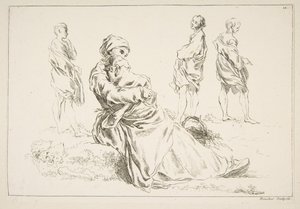 Blatt mit Skizzen, 1753 von François Boucher