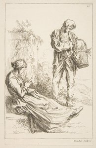 Blatt mit Skizzen, 1753 von François Boucher