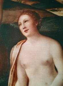 Büste einer Nymphe, Detail von Diana beim Baden von François Clouet