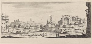 Ansicht des Sonnentempels in Rom von François Collignon after Israël Silvestre
