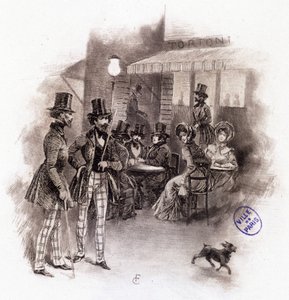 Illustration von „Profil einer Grisette“ neu gehörend zur Sammlung „Mimi de Pinson“ von Alfred de Musset von François Courboin