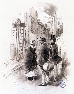 Illustration von „Profil der Grisette“, neu gehörend zur Sammlung „Mimi de Pinson“ von Alfred de Musset