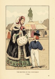 Die Buden auf der Pont Neuf, Paris von François Courboin