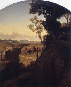 Blick auf die Steinbrüche von Cervara bei Rom von François Edouard Bertin