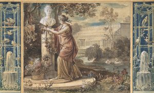 Eine Allegorie der Kaiserin Josephine als Schirmherrin der Gärten von Malmaison, ca. 1805-6