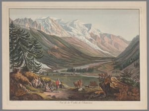 Ansicht des Tals bei Chamonix von François Guillaume Lardy (possibly)