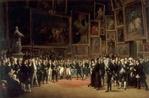 Charles X verteilt Auszeichnungen an Künstler, die im Salon von 1824 im Louvre ausstellen von François Joseph Heim