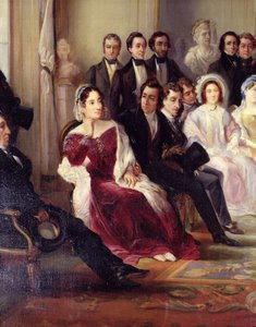 Francois Andrieux (1759-1833) liest seine Tragödie Junius Brutus im Foyer der Comédie Française, 26. Mai 1828 (Detail)