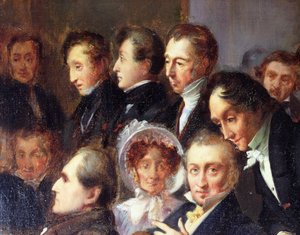 Vorlesung im Foyer der Comédie-Française, 26. Mai 1828, ca. 1830 (Detail) von François Joseph Heim