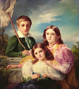 Leon Suys und seine zwei Schwestern, 19. Jahrhundert von François Joseph Navez