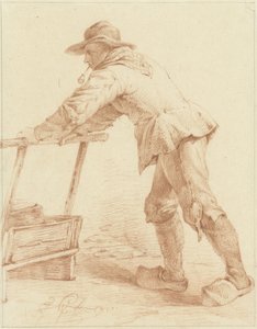 Junge auf Holzschuhen, der gegen einen Schlitten drückt (?) von François Joseph Pfeiffer (II)