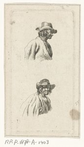 Zwei Männerbüsten mit Hut von François Joseph Pfeiffer (II)