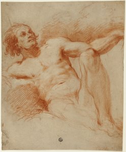 Sitzender männlicher Akt von François Le Moyne
