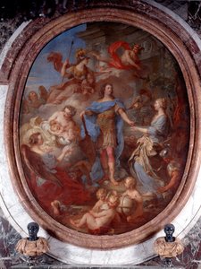 Ludwig XIV. präsentiert Europa den Frieden, frühes 18. Jahrhundert von François Lemoyne