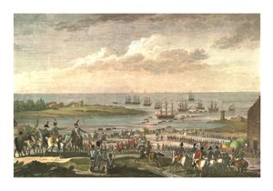 Einschiffung der Engländer in Holland, 30. November 1799, um 1850 von François Louis Couché
