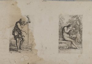 Stehender Mann, Stab haltend--Sitzende Frau... von François Morel