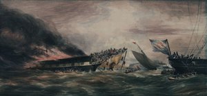 Brand des Auswandererschiffs Ocean Monarch, 24. August 1848 von François Prince de Joinville D