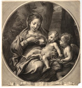 Madonna del Latte (Jungfrau und Kind mit einem Engel), nach Correggio