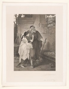 Blinder Ödipus geführt von Antigone von François de Meersman (signed by artist)